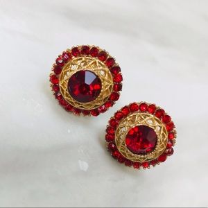 Vintage Sun Burst Screw On Earrings